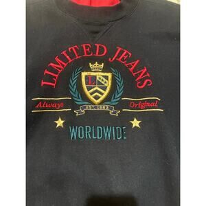 Vintage Limited Jeans Embroidered Sweatshirt size 14 + Turtleneck size L